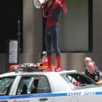 Spiderman on car