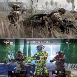 Call of Duty - Then and Now | ALRIGHT MAKE SURE TO COVER AND FIRE AND STAY LOW; ALRIGHT LETS GO AND BEAT SOME ASS | image tagged in call of duty - then and now | made w/ Imgflip meme maker