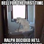 Poopin Doggy | AFTER GOING TO TACO BELL FOR THE FIRST TIME; RALPH DECIDED HE'LL NEVER EAT THERE AGAIN. | image tagged in poopin doggy | made w/ Imgflip meme maker