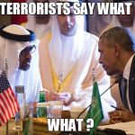 Conversation | TERRORISTS SAY WHAT; WHAT ? | image tagged in conversation | made w/ Imgflip meme maker
