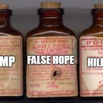 Poison | HILLARY; FALSE HOPE; TRUMP | image tagged in poison | made w/ Imgflip meme maker