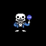 Stop sign sans