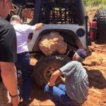 Jeep and boulder | HOW IN THE HELL DID YOU; GET THE BEANS ABOVE THE FRANK? | image tagged in jeep and boulder | made w/ Imgflip meme maker