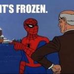 spiderman frozen meme
