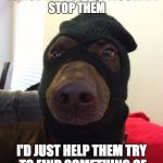 dog robber | IF SOMEONE TRIED TO ROB MY HOUSE, I WOULDN'T STOP THEM; I'D JUST HELP THEM TRY TO FIND SOMETHING OF VALUE IN MY CRAPPY HOUSE. | image tagged in dog robber | made w/ Imgflip meme maker