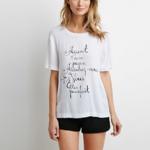 Subdued white graphic printed girl’s tee