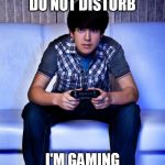 Kid Playing Video Games | DO NOT DISTURB; I'M GAMING | image tagged in kid playing video games | made w/ Imgflip meme maker