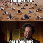 libidiots | THE JUNE 7TH; CALIFORNIANS | image tagged in libidiots | made w/ Imgflip meme maker