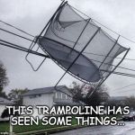 Don't ask. | THIS TRAMPOLINE HAS SEEN SOME THINGS... | image tagged in trampoline,bacon | made w/ Imgflip meme maker
