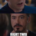 Captain America Civil War | LEFT TWIX; RIGHT TWIX | image tagged in captain america civil war | made w/ Imgflip meme maker