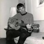 Spock picking guitar