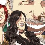 The Witcher laughing