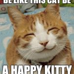 Happy Cat Smiling | BE LIKE THIS CAT BE; A HAPPY KITTY | image tagged in happy cat smiling | made w/ Imgflip meme maker