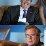 Suddenly, Jeb isn't looking as bad as before... | SO NOW IT'S DOWN TO HILLARY AND TRUMP; BET YOU GUYS WISH YOU WERE MY FRIEND NOW | image tagged in hide the pain jeb,memes,funny | made w/ Imgflip meme maker