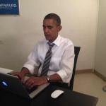 Obama typing
