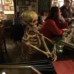 Skeleton waiting at bar