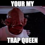 admiral akbar | YOUR MY; TRAP QUEEN | image tagged in admiral akbar | made w/ Imgflip meme maker