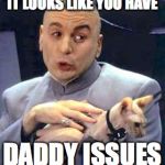 Dr Evil Cat | IT LOOKS LIKE YOU HAVE; DADDY ISSUES | image tagged in dr evil cat | made w/ Imgflip meme maker
