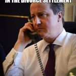 David Cameron | TELL ANGELA THAT SHE CAN KEEP CUSTODY OF GREECE IN THE DIVORCE SETTLEMENT | image tagged in david cameron | made w/ Imgflip meme maker