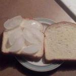 Ice cubes on bread