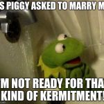 Finally got some businesses to deal with. | MS PIGGY ASKED TO MARRY ME! I'M NOT READY FOR THAT KIND OF KERMITMENT! | image tagged in kermit monday,shower,tag,funny memes,memes | made w/ Imgflip meme maker