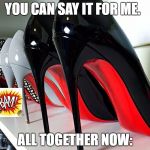 Shoes | YOU CAN SAY IT FOR ME. ALL TOGETHER NOW: | image tagged in shoes | made w/ Imgflip meme maker