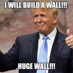 donald trump winning | I WILL BUILD A WALL!!! HUGE WALL!!! | image tagged in donald trump winning | made w/ Imgflip meme maker