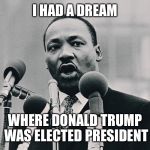 I had a dream | I HAD A DREAM; WHERE DONALD TRUMP WAS ELECTED PRESIDENT | image tagged in i had a dream | made w/ Imgflip meme maker