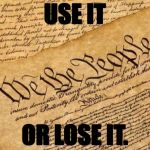 No explanation necessary. | USE IT; OR LOSE IT. | image tagged in memes,constitution | made w/ Imgflip meme maker