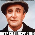 Chance | AMERICA NEEDS A GARDINER; VOTE CHAUNCEY 2016 | image tagged in chance | made w/ Imgflip meme maker