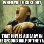 Time flies | WHEN YOU FIGURE OUT; THAT JULY IS ALREADY IN THE SECOND HALF OF THE YEAR | image tagged in tough shit,memes,depressed,summer | made w/ Imgflip meme maker