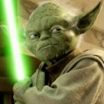 yoda with lightsaber