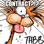 Bill the Cat THBBFT | CONTRACT?!? | image tagged in bill the cat thbbft | made w/ Imgflip meme maker