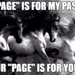 Horse Love | MY "PAGE" IS FOR MY PASSION; YOUR "PAGE" IS FOR YOURS | image tagged in horses | made w/ Imgflip meme maker