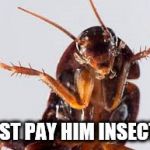 Insector | JUST PAY HIM INSECTS | image tagged in insector,sex joke,sex jokes,misunderstood,words | made w/ Imgflip meme maker
