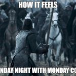 How Sunday Night Feels | HOW IT FEELS; ON SUNDAY NIGHT WITH MONDAY COMING | image tagged in sunday,monday,i hate mondays,i hate my job | made w/ Imgflip meme maker