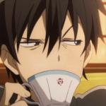 Kirito sipping tea