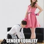 Feminists GenderEquality | GENDER EQUALITY AS SEEN BY FEMINISTS | image tagged in feminists genderequality | made w/ Imgflip meme maker