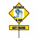 Pedestrian Sign | CUTENESS; X-ING; GET TACOS | image tagged in pedestrian sign,sonata dusk it's taco tuesday,sonata dusk,memes | made w/ Imgflip meme maker