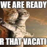 catslovers | WE ARE READY; FOR THAT VACATION | image tagged in catslovers,memes,cats,cat,funny | made w/ Imgflip meme maker