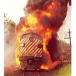 Jump off while you still can! | TRUMP TRAIN | image tagged in train on fire | made w/ Imgflip meme maker