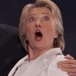 Hillary Balloon Drop Wide Eyed Surprise