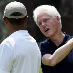 Clinton golfing