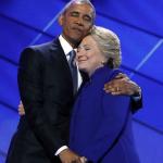 Clinton and Obama Hug