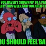 2 More Days of Page 9 Week. Page 9 of latest, 9 PM EST - 10 PM. You can easily get 2k-3k points in just an hour of commenting. | IF YOU HAVEN'T SHOWN UP TO A PAGE 9 PARTY THIS WEEK AND YOU AREN'T BUSY; YOU SHOULD FEEL BAD! | image tagged in memes,you should feel bad zoidberg,page 9 party,page 9,page 9 week,points | made w/ Imgflip meme maker