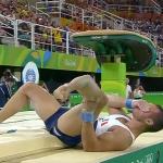 Rio Olympics gymnast leg break facepalm 
