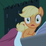 Applejack shocked in bed