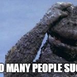godzilla facepalm | WHY ARE SO MANY PEOPLE SUCH IDIOTS? | image tagged in godzilla facepalm | made w/ Imgflip meme maker