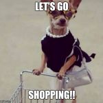 shopping | LET'S GO; SHOPPING!! | image tagged in shopping | made w/ Imgflip meme maker