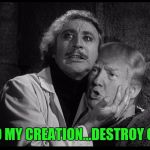 Trumpenstein | NOW GO MY CREATION...DESTROY CLINTON | image tagged in trumpenstein | made w/ Imgflip meme maker